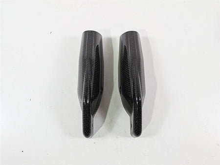 2009 Ducati Hypermotard 1100 S Lower Carbon Fiber Fork Guard Cover Set 46012811-Mototech271