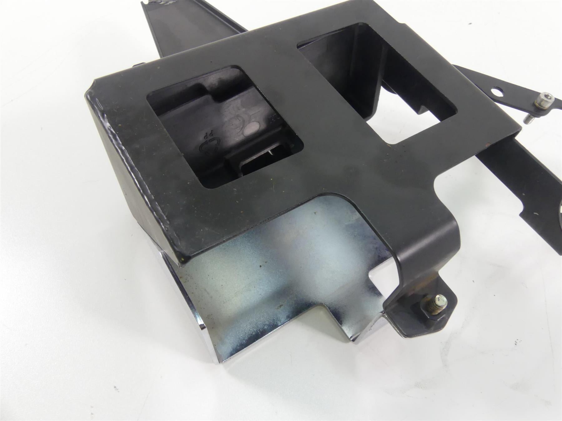 2002 Triumph Bonneville America Battery Box & Chrome Cover Lid Holder A9750011 {{ shop.shopifyCountryName }} - Mototech271