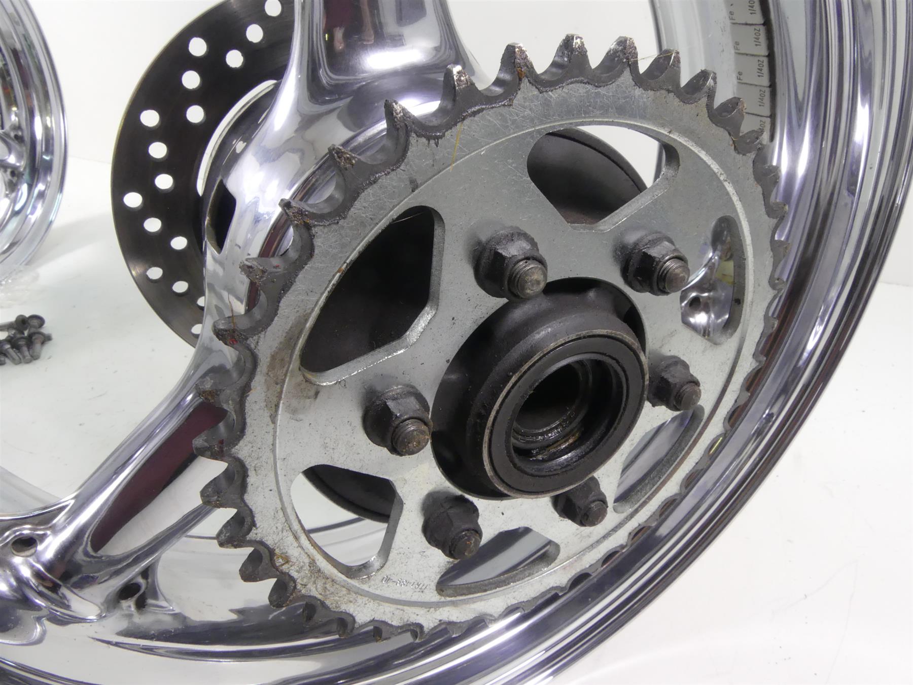 2001 Kawasaki ZX600J2 ZX6R Ninja Front Rear Chrome Wheel Rim Set 41073-1659 {{ shop.shopifyCountryName }} - Mototech271