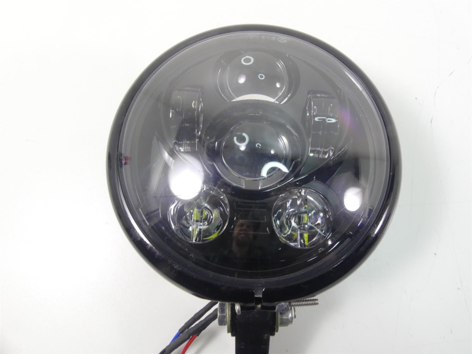2011 Harley VRSCF Muscle Rod Led Headlight Head Light + Bucket & Custom Mount {{ shop.shopifyCountryName }} - Mototech271