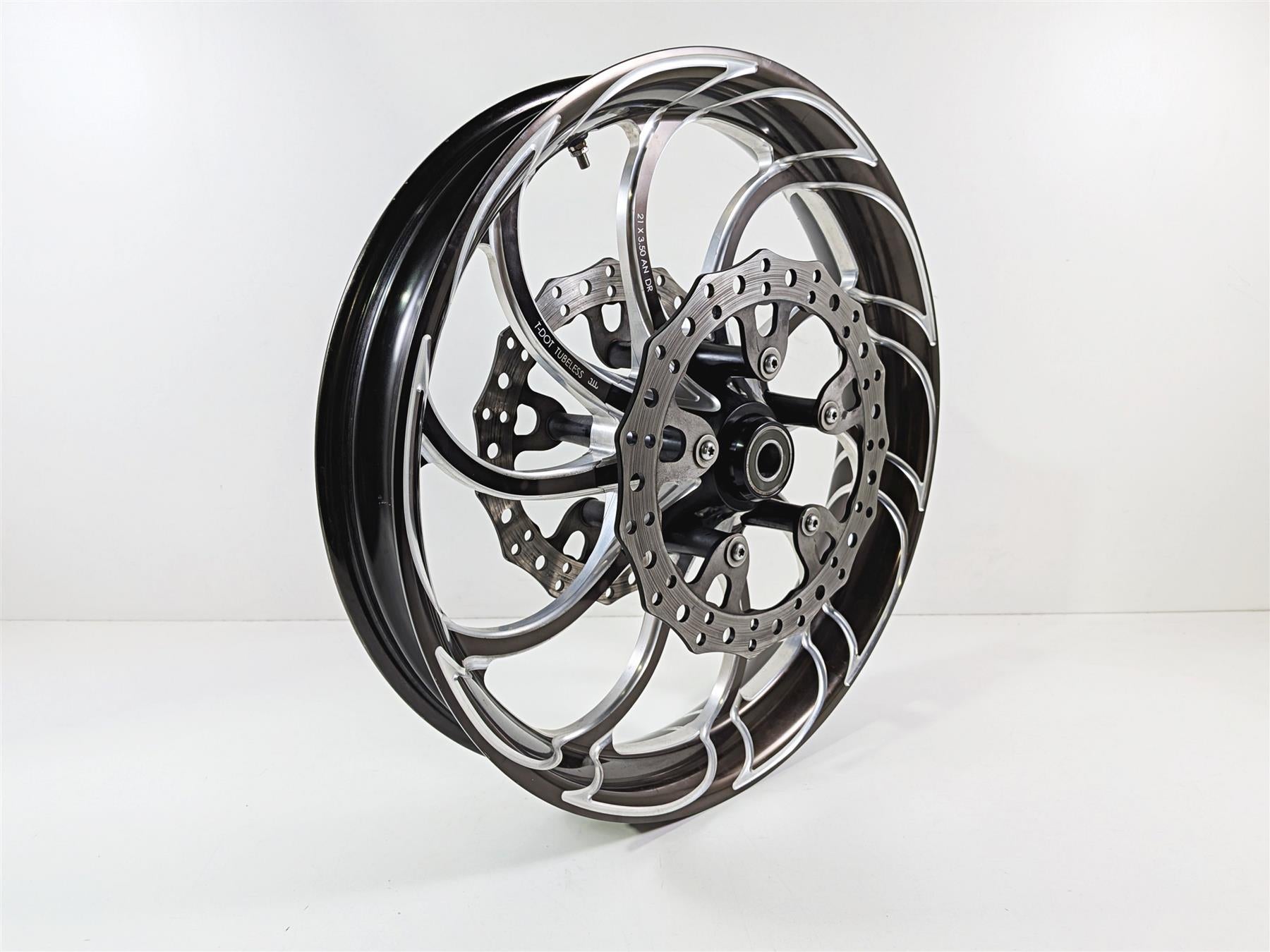 2017 Harley Touring FLHXS Street Glide Arlen Ness 21x3.5 Drift Front Wheel Rim & Rotors 71-568 {{ shop.shopifyCountryName }} - Mototech271
