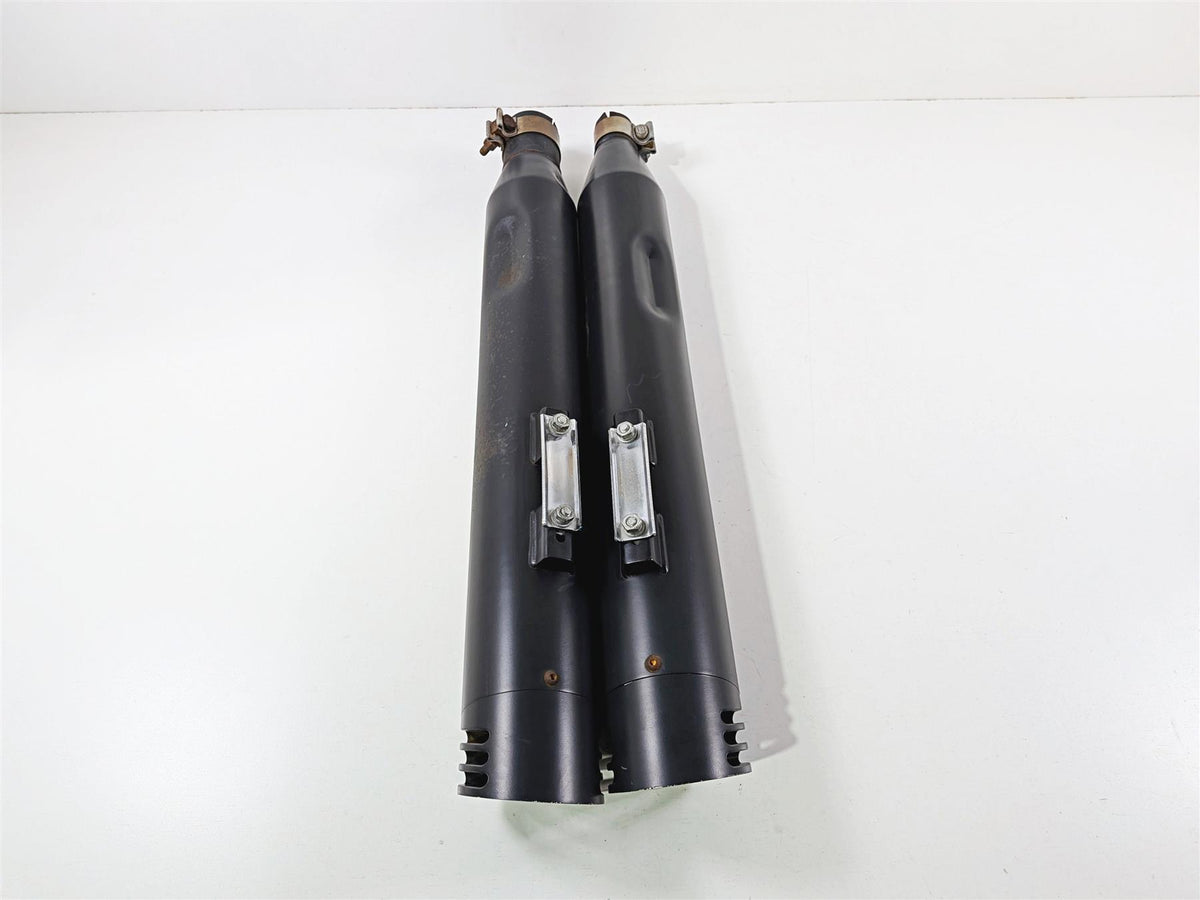 2018 Harley Touring FLHTCU Electra Glide Sharkroad Black 4" Slip On Muffler Pipes-Mototech271
