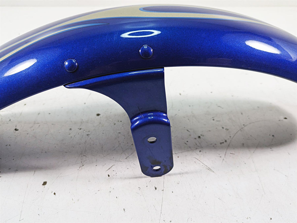 2009 Harley FXCWC Softail Rocker C Front Fender Flame Blue Pearl Deluxe 60158-08 {{ shop.shopifyCountryName }} - Mototech271