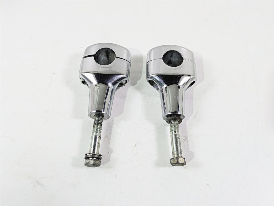 2008 Harley FXCWC Softail Rocker Oem Chrome Fat Bar 3.6" Riser Set 56916-07 {{ shop.shopifyCountryName }} - Mototech271