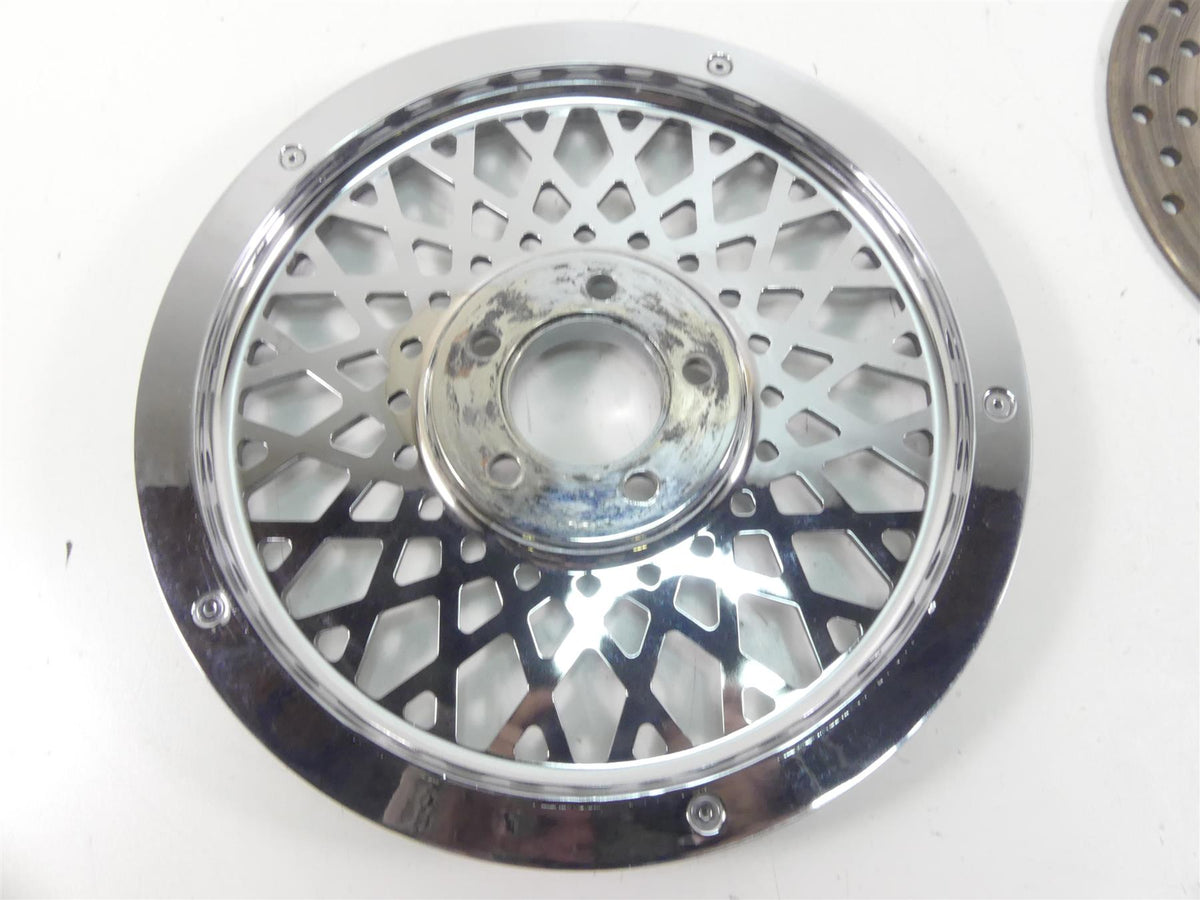 2004 Harley FXDWGI Dyna Wide Glide American Wire Chrome Pulley Brake Rotor Set {{ shop.shopifyCountryName }} - Mototech271