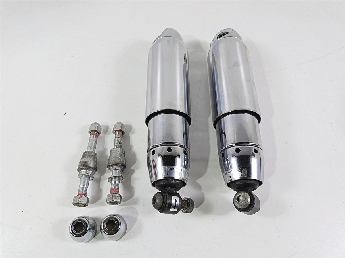 2008 Harley FXDSE CVO Dyna 12" Rear Chrome Shock Damper Set 54535-07B-Mototech271