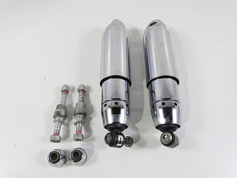 2008 Harley FXDSE CVO Dyna 12" Rear Chrome Shock Damper Set 54535-07B-Mototech271