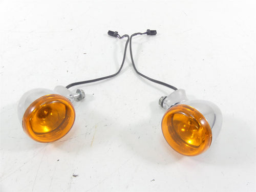 2009 Harley FXDF Dyna Fat Bob Rear Chrome Blinker Turn Signal Set 68977-00 | Mototech271