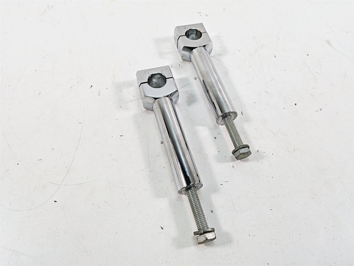 1999 Harley Dyna FXDL Low Rider 6" Chrome Handlebar Riser Holder Clamps {{ shop.shopifyCountryName }} - Mototech271