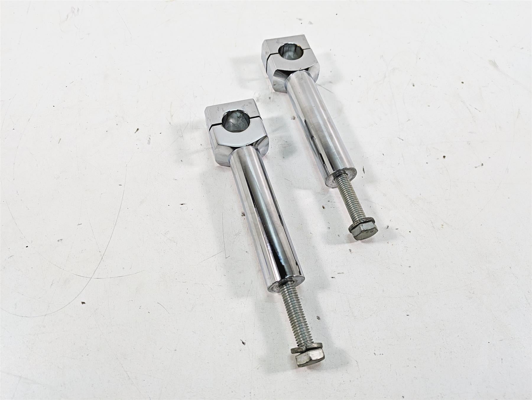 1999 Harley Dyna FXDL Low Rider 6" Chrome Handlebar Riser Holder Clamps {{ shop.shopifyCountryName }} - Mototech271