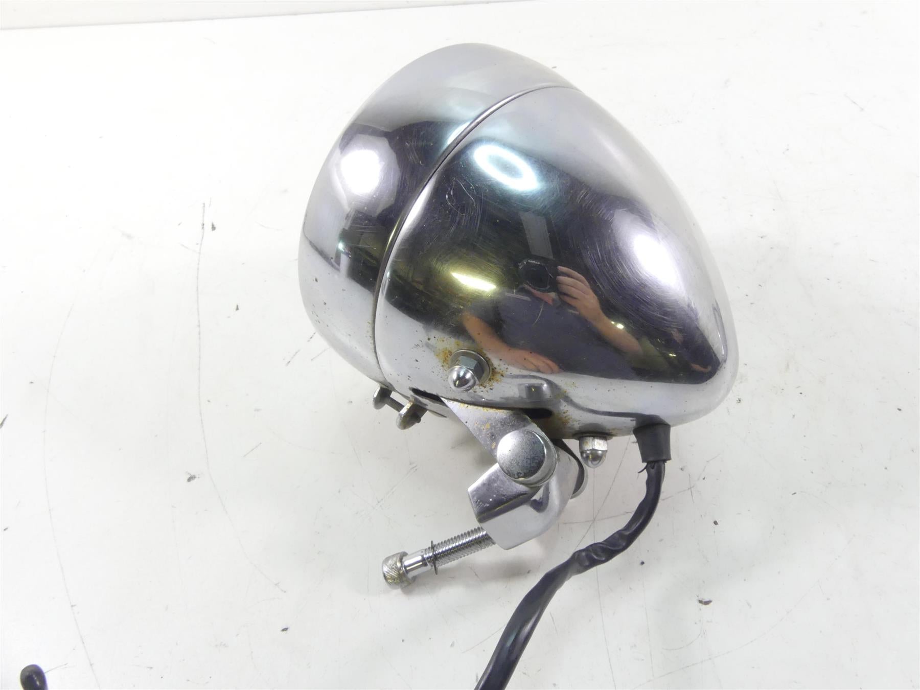 2002 Harley Softail FXSTDI Deuce Headlight Head Light Lamp & Bracket 68258-00B {{ shop.shopifyCountryName }} - Mototech271