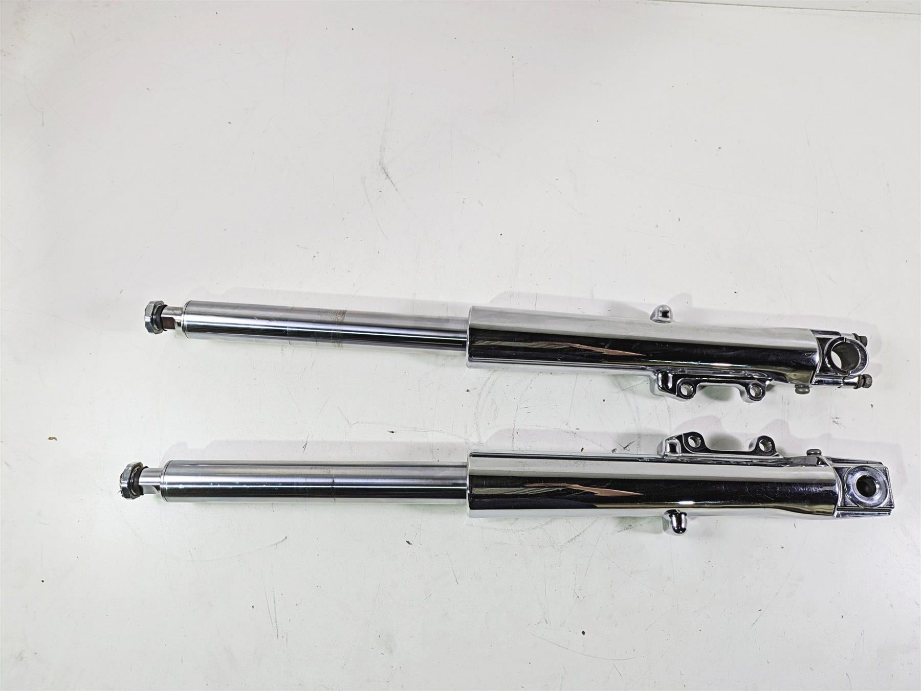 2011 Harley Touring FLHTCUSE CVO E-Glide Chrome Front Fork Leg Set 48790-09 {{ shop.shopifyCountryName }} - Mototech271