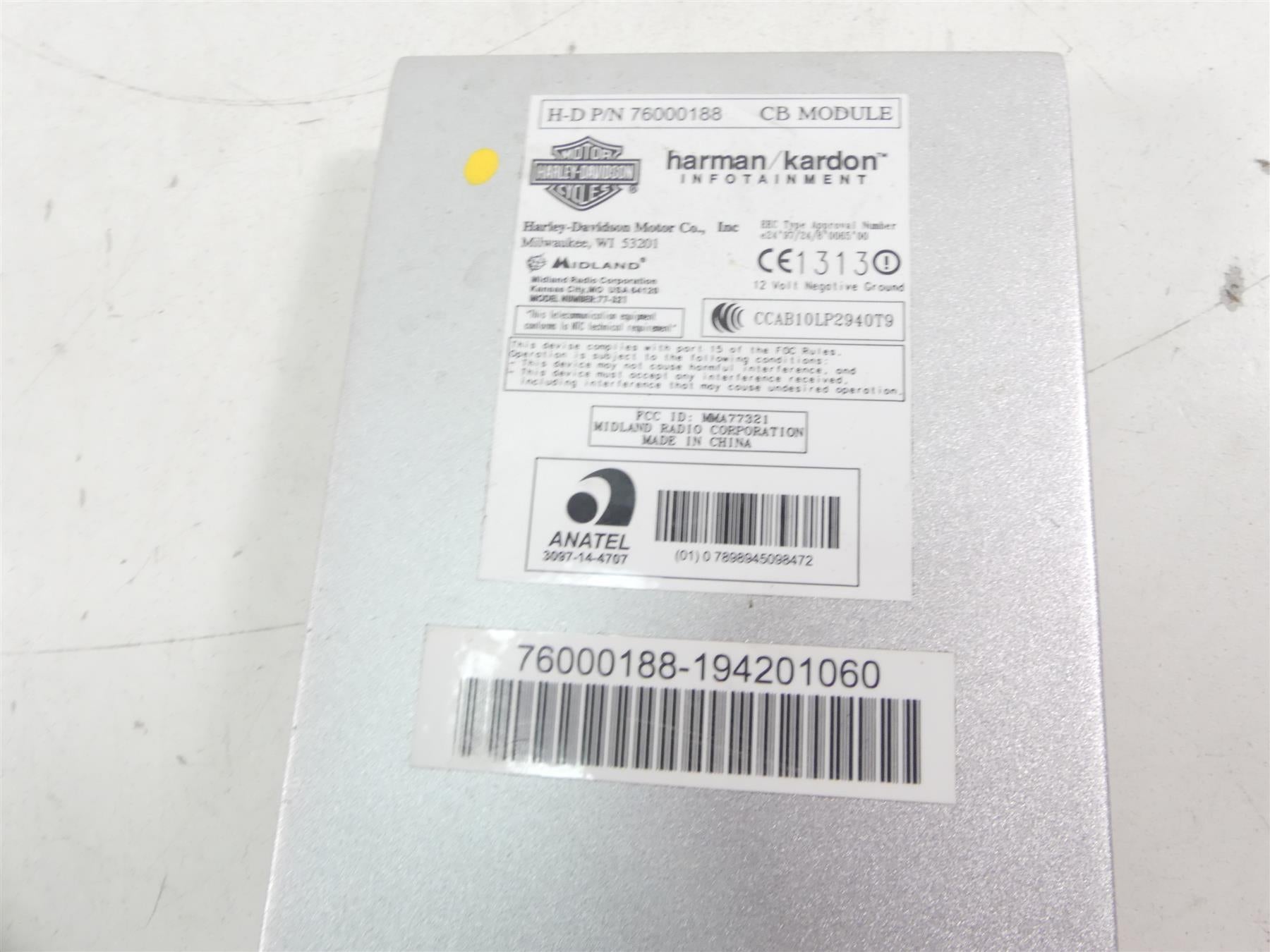 2017 Harley Touring FLHTKL Electra Glide Cb Control Module Unit 76000188 {{ shop.shopifyCountryName }} - Mototech271