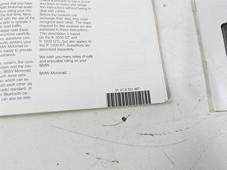 2015 BMW K1600 GT K48 Owners Manual & Repair Guides 01418557007 {{ shop.shopifyCountryName }} - Mototech271