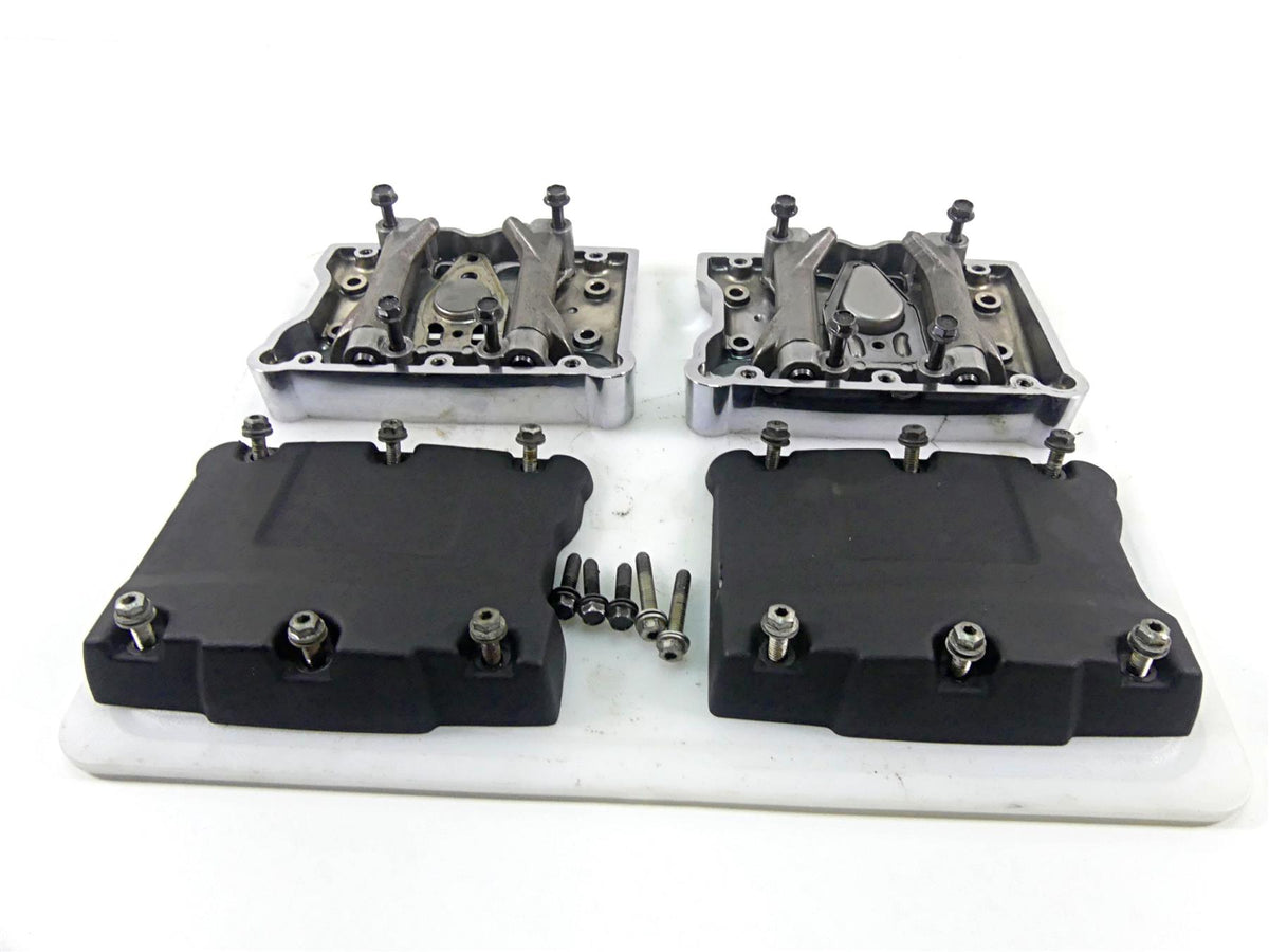 2017 Harley Dyna FXDB Street Bob Black Rocker Box Valve Cover Set 17571-99 {{ shop.shopifyCountryName }} - Mototech271