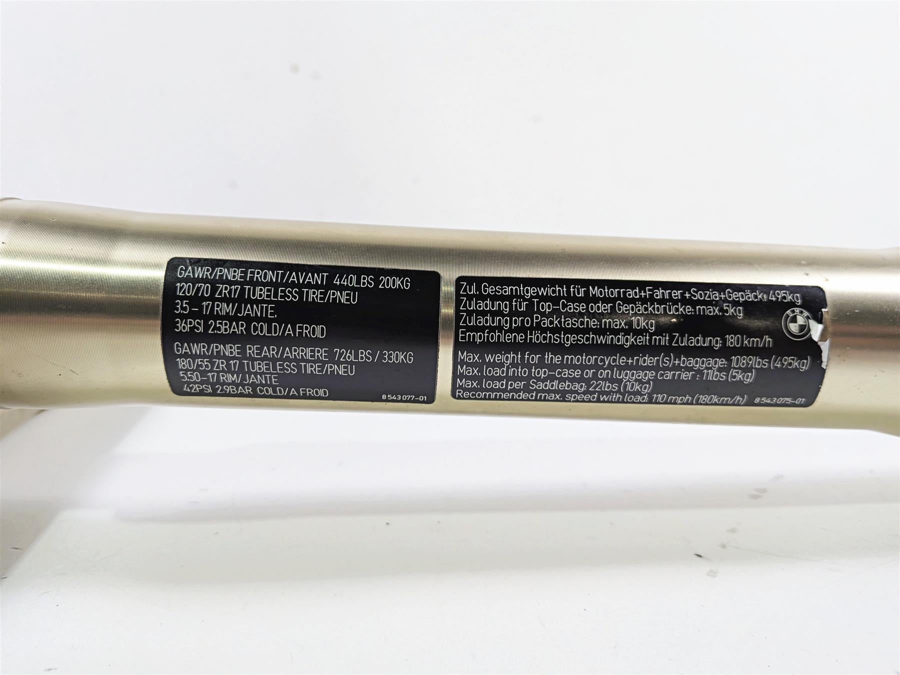 2016 BMW R1200RT RT RTW K52 Straight No Leaks Front Fork 31428537851 31428566542 {{ shop.shopifyCountryName }} - Mototech271