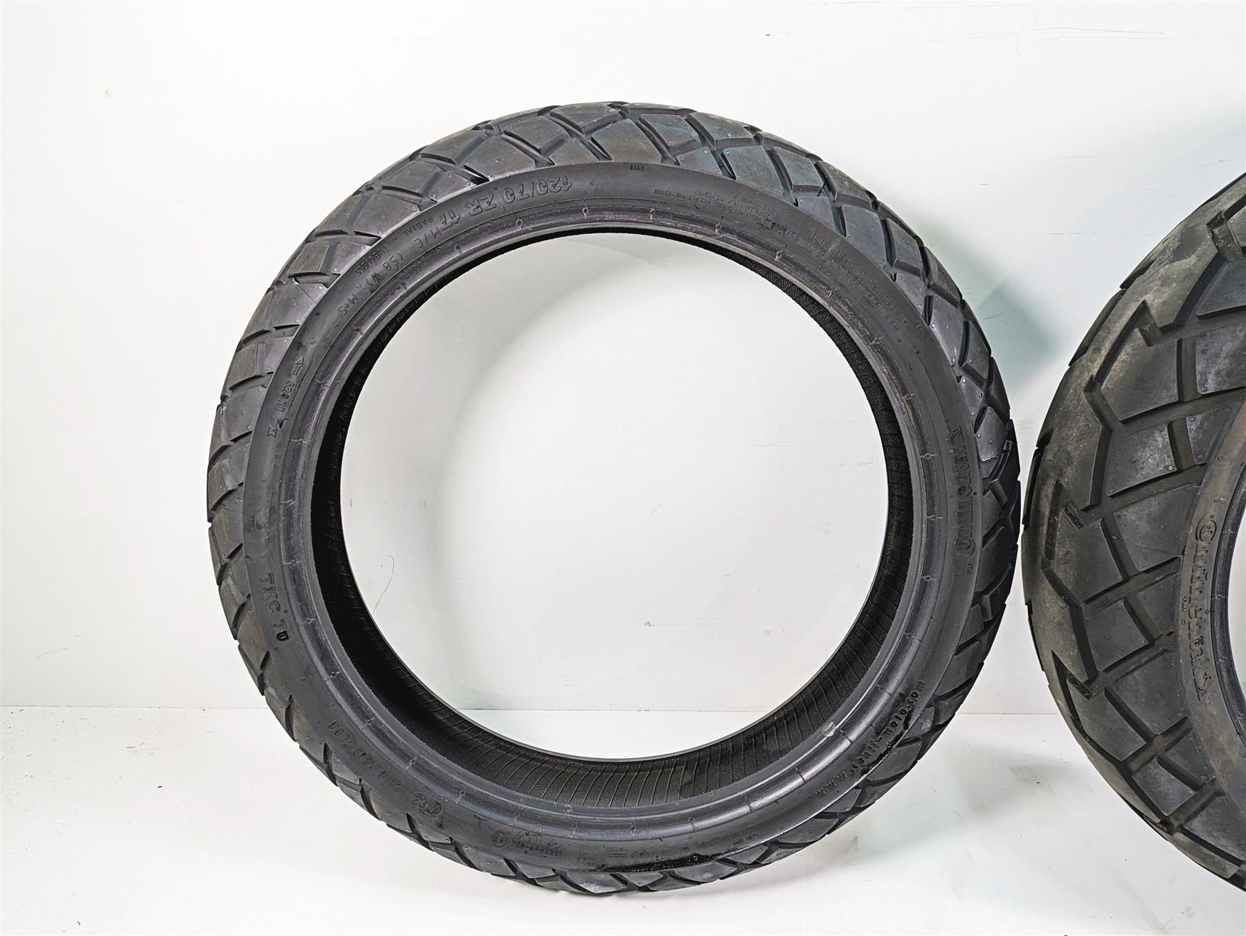 Used Front Rear Motorcycle Tire Set Continental TKC 70 120/70R17 180/55R17 -Read {{ shop.shopifyCountryName }} - Mototech271