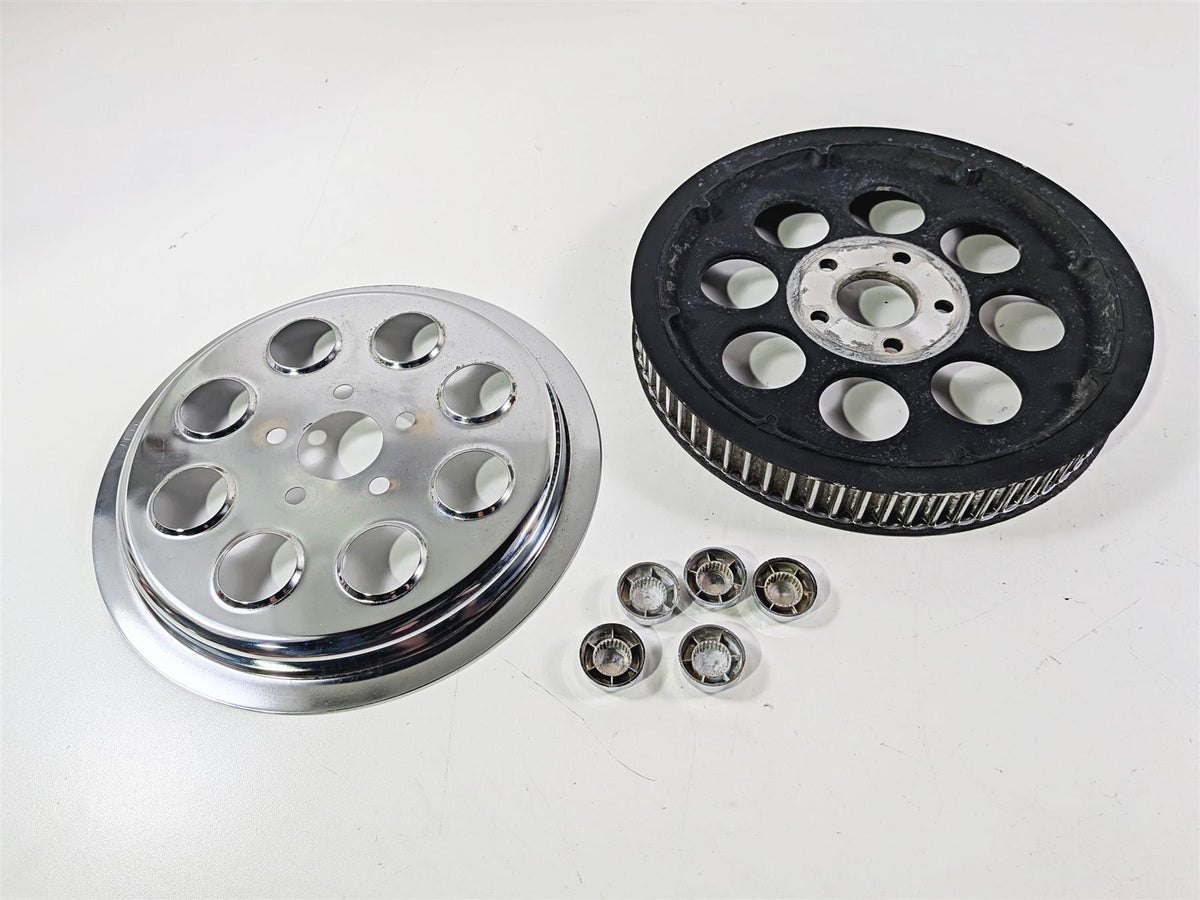 1998 Harley Dyna FXDL Low Rider Belt Pulley 70T 1.5" + Chrome Cover 40225-86A {{ shop.shopifyCountryName }} - Mototech271