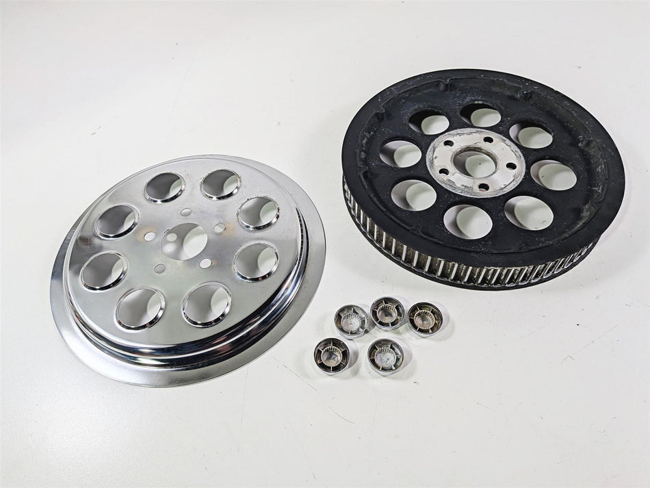 1998 Harley Dyna FXDL Low Rider Belt Pulley 70T 1.5" + Chrome Cover 40225-86A {{ shop.shopifyCountryName }} - Mototech271