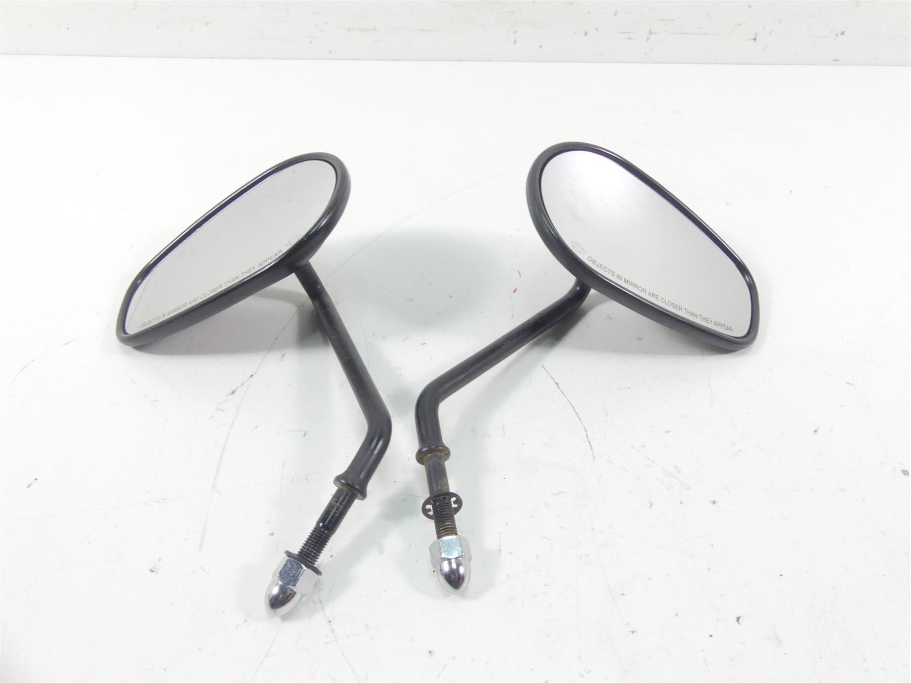 2010 Harley FXDWG Dyna Wide Glide Black Rear View Mirror Set 91909-03B 91910-03B {{ shop.shopifyCountryName }} - Mototech271