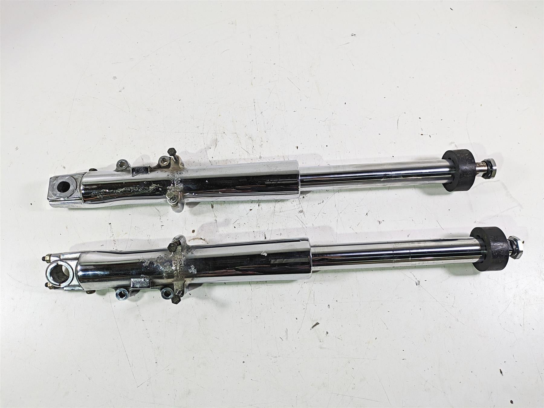 2003 Harley Touring FLHTCUI 100TH E-Glide Chrome Front Fork Set 41mm 46495-02A {{ shop.shopifyCountryName }} - Mototech271
