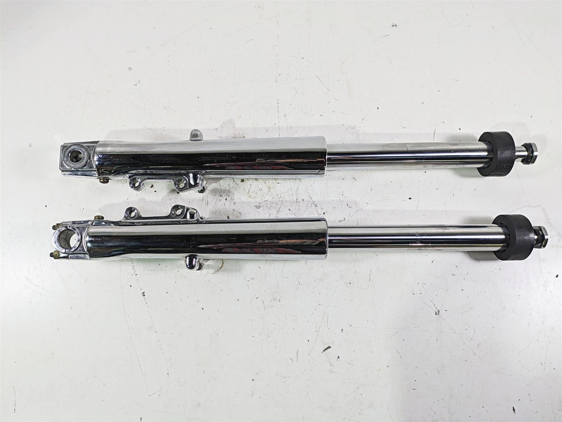 2003 Harley Touring FLHTCUI 100TH E-Glide Chrome Front Fork Set 41mm 46495-02A {{ shop.shopifyCountryName }} - Mototech271