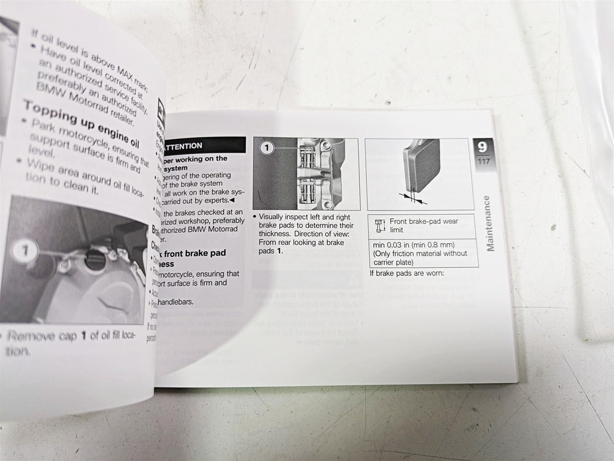 2017 BMW S1000R K47 Owners Manual Booklet & Bag Set 01408387927 {{ shop.shopifyCountryName }} - Mototech271
