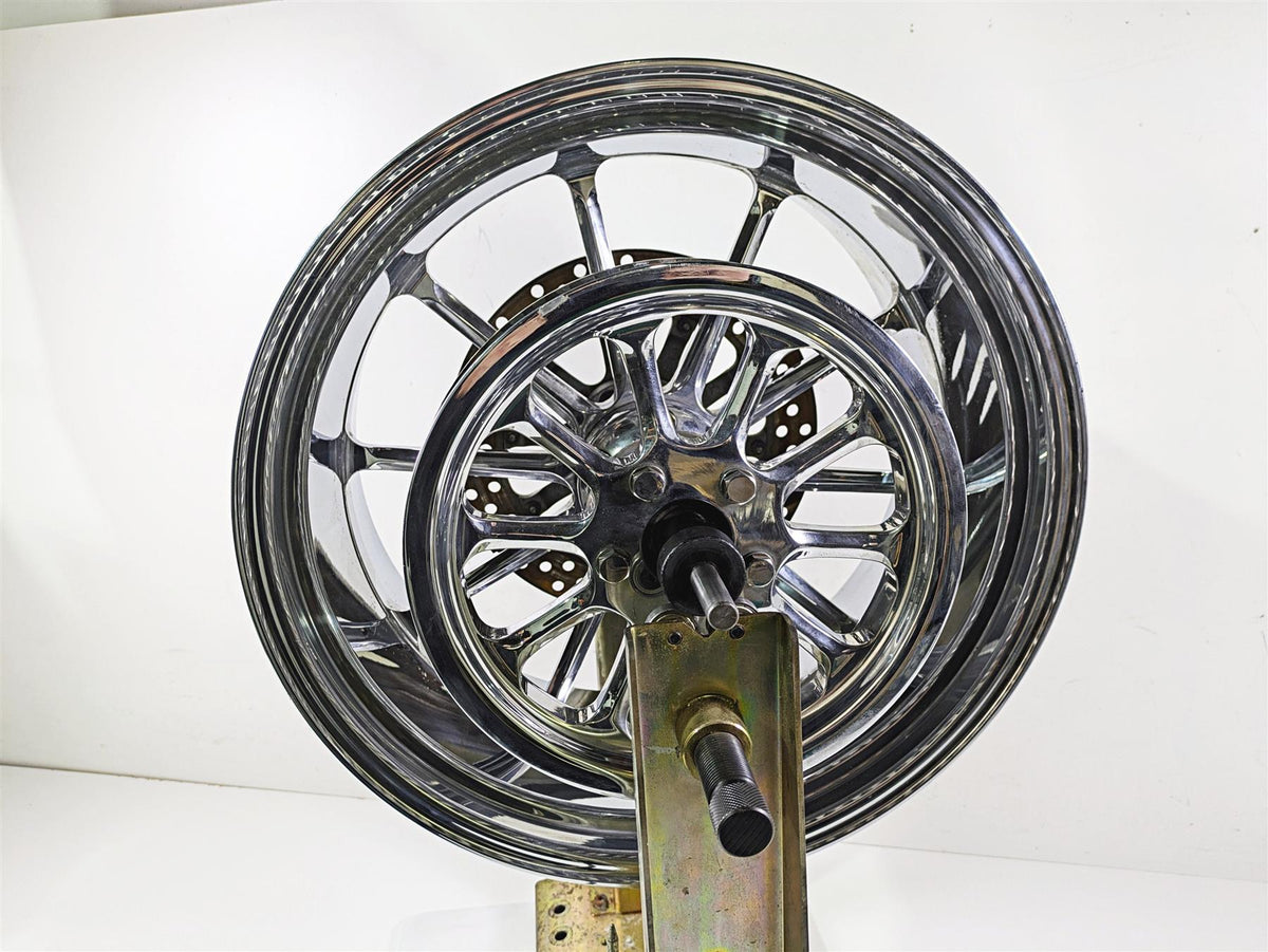 2004 Big Dog Chopper Straight Billet Rear Wheel Rim & Pulley 8.5x18 65T Pulley {{ shop.shopifyCountryName }} - Mototech271