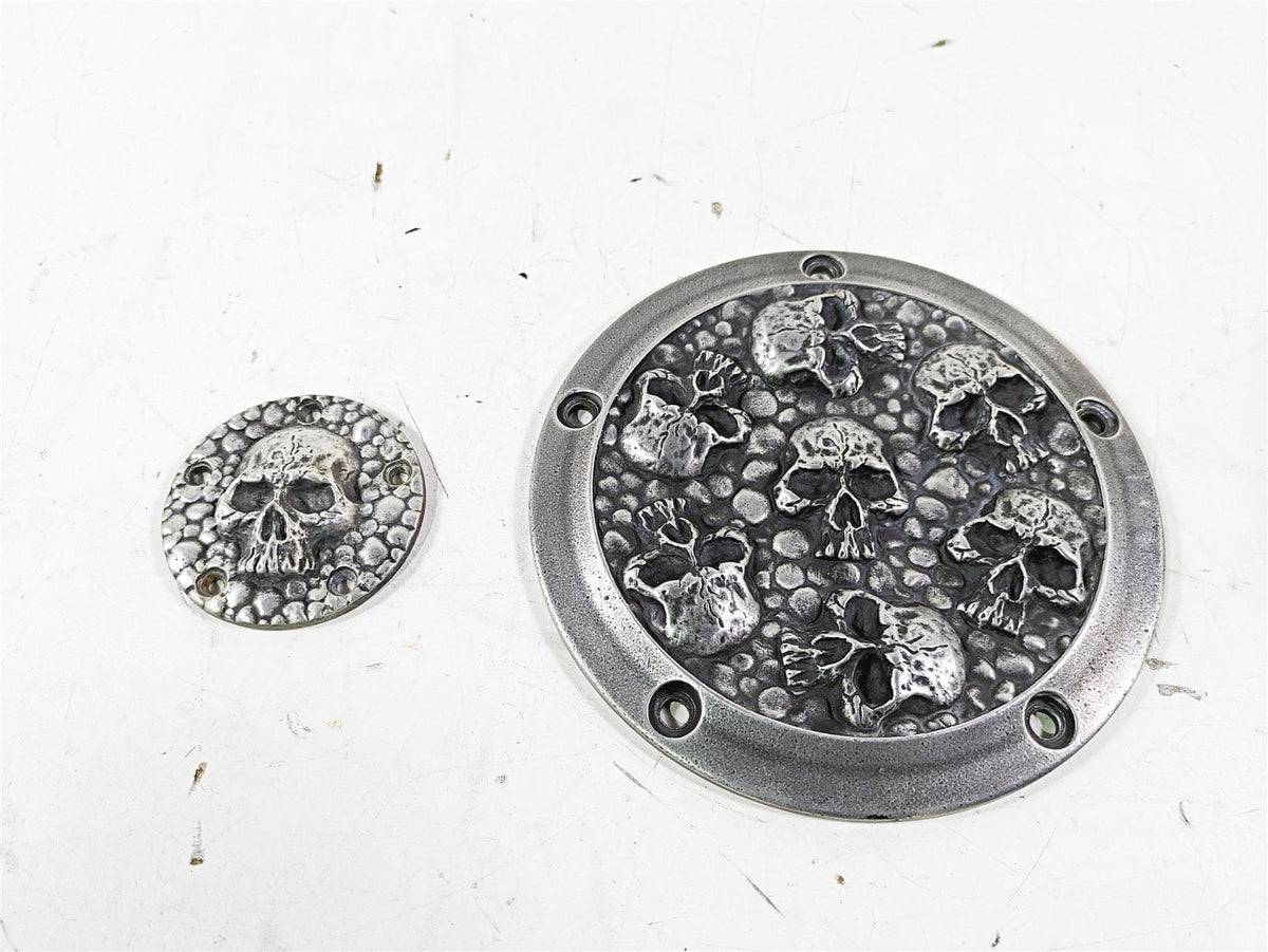 Harley Davidson Twin Cam Skull Seven Deadly Sins Aged Aluminum Derby & Cam Cover {{ shop.shopifyCountryName }} - Mototech271