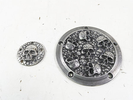 Harley Davidson Twin Cam Skull Seven Deadly Sins Aged Aluminum Derby & Cam Cover {{ shop.shopifyCountryName }} - Mototech271