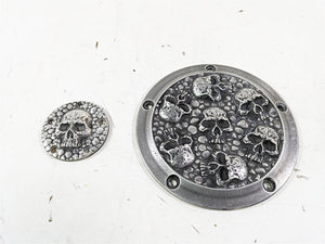 Harley Davidson Twin Cam Skull Seven Deadly Sins Aged Aluminum Derby & Cam Cover | Mototech271