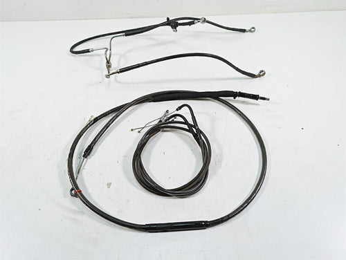 2009 Harley FXDF Dyna Fat Bob Brake Line Clutch Throttle Cable Set 9.5