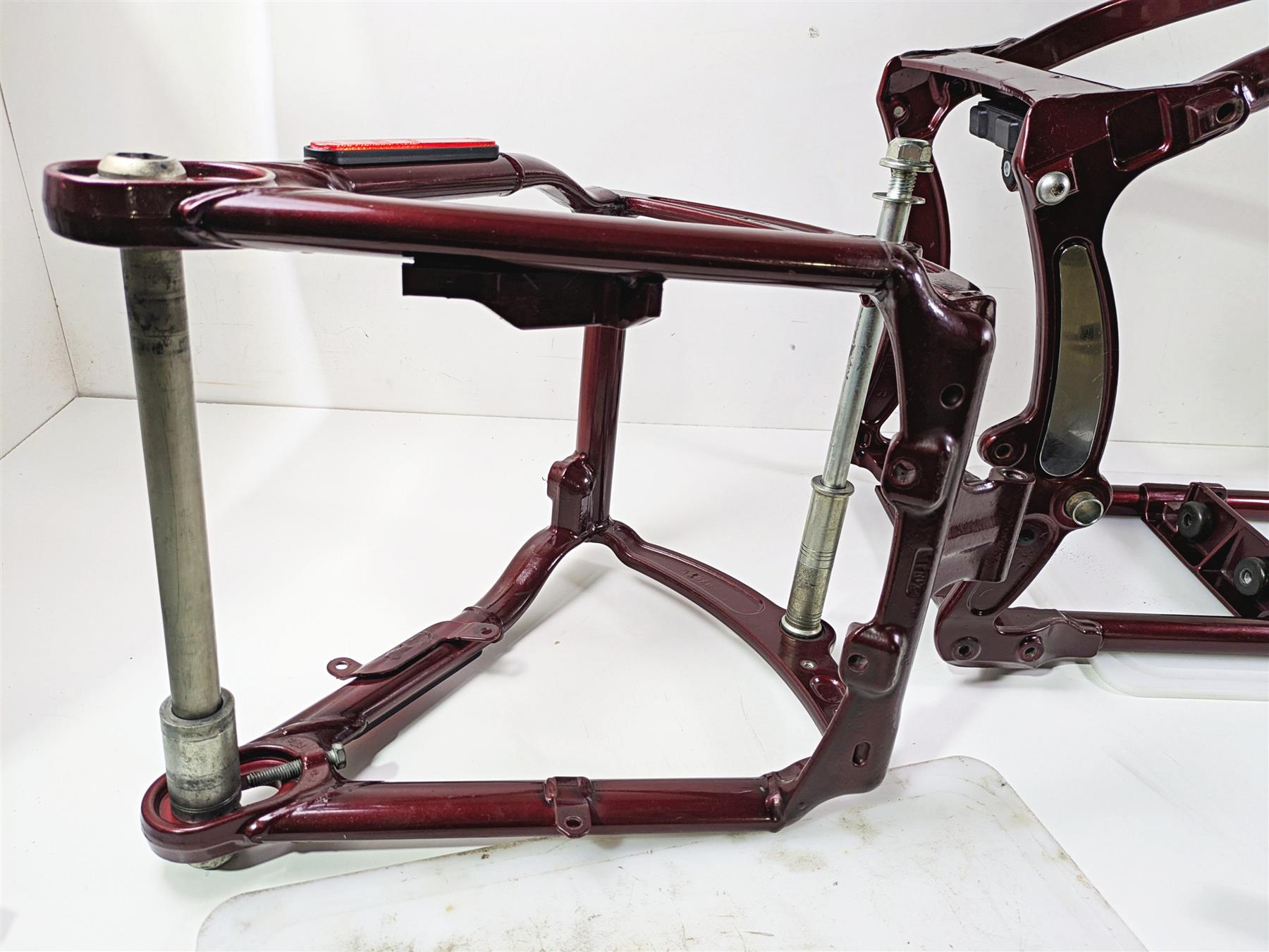 2008 Harley FXCWC Softail Rocker Frame Chassis + Swingarm Red Pearl With Salvage Texas Title 47167-08COZ {{ shop.shopifyCountryName }} - Mototech271