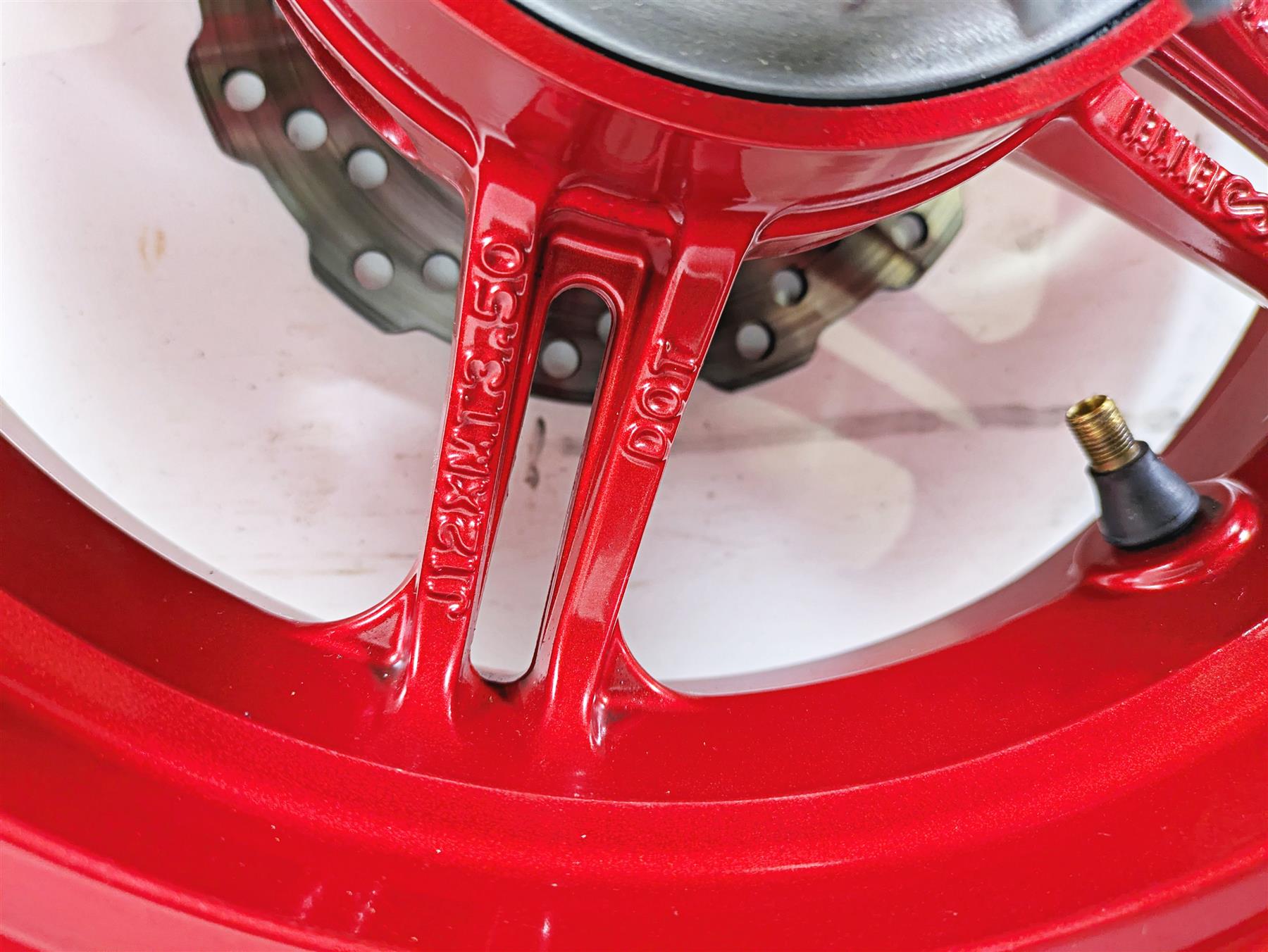 2021 Kawasaki Z125 Pro Straight Red Front Rear Wheel Rim Set 41073-0674-63D {{ shop.shopifyCountryName }} - Mototech271