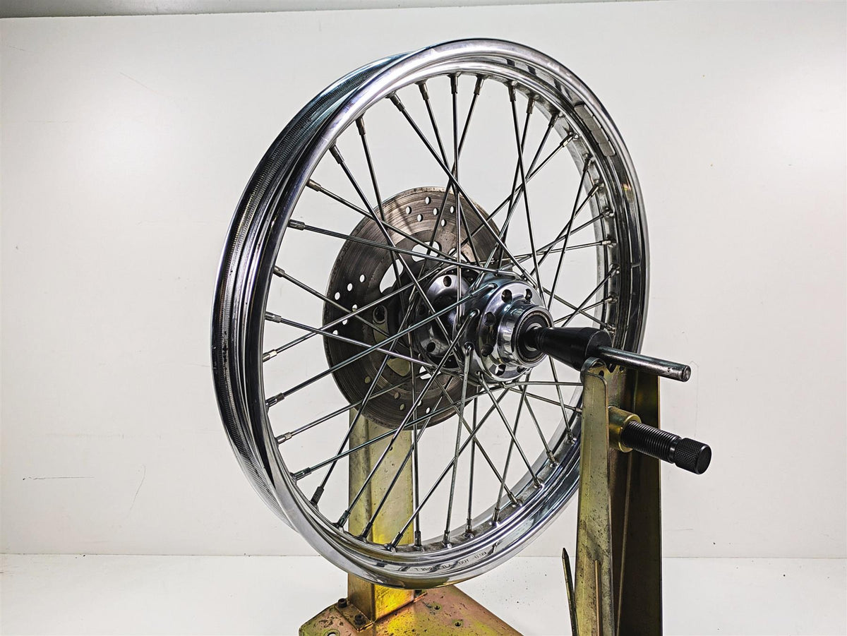 2000 Harley FXSTS Softail Springer Chrome Spoke Front Wheel 21x2.15 43662-80B {{ shop.shopifyCountryName }} - Mototech271