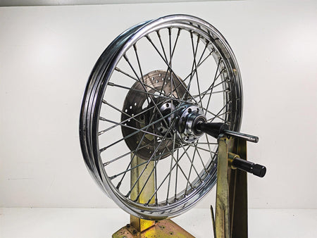 2000 Harley FXSTS Softail Springer Chrome Spoke Front Wheel 21x2.15 43662-80B {{ shop.shopifyCountryName }} - Mototech271