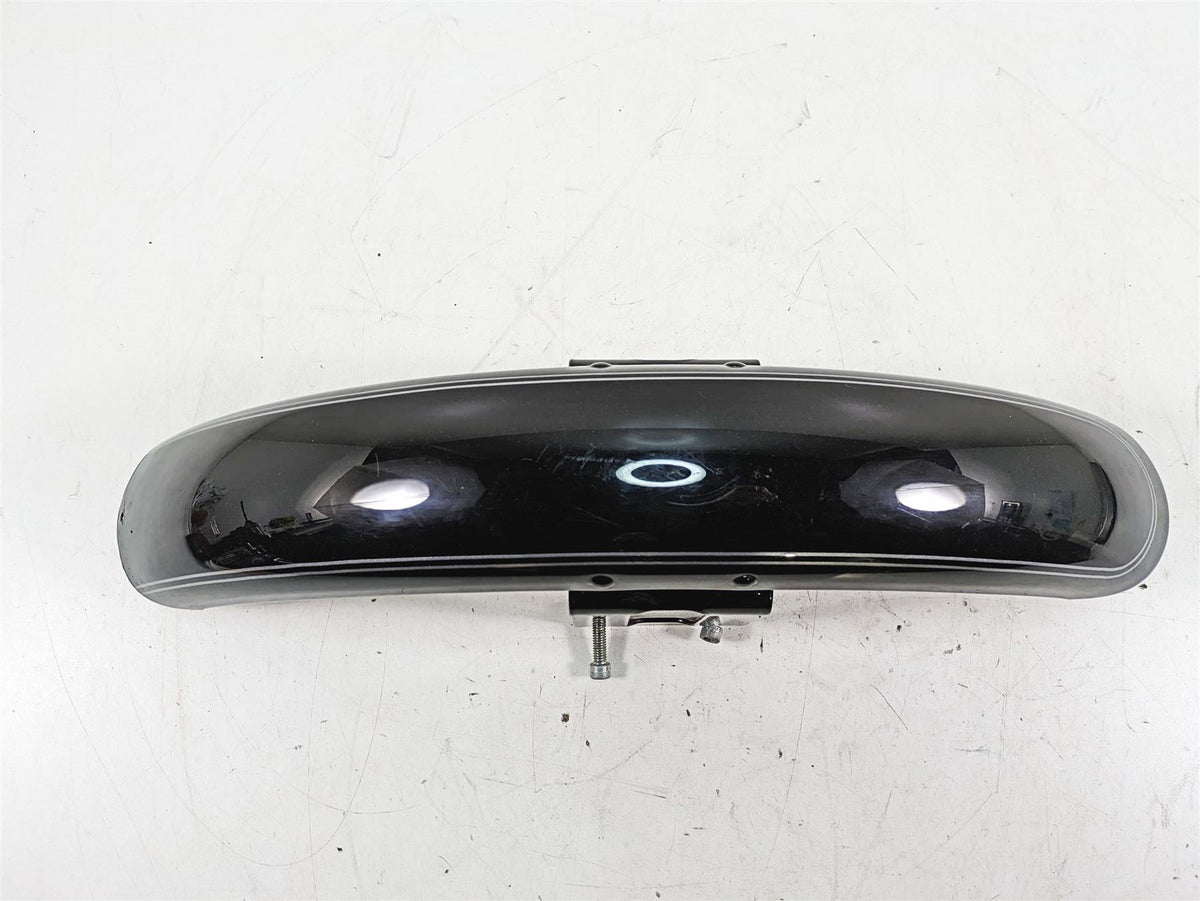 2007 Harley Sportster XL1200 C Front Fender Vivid Black Silver Stripe 58998-83 {{ shop.shopifyCountryName }} - Mototech271