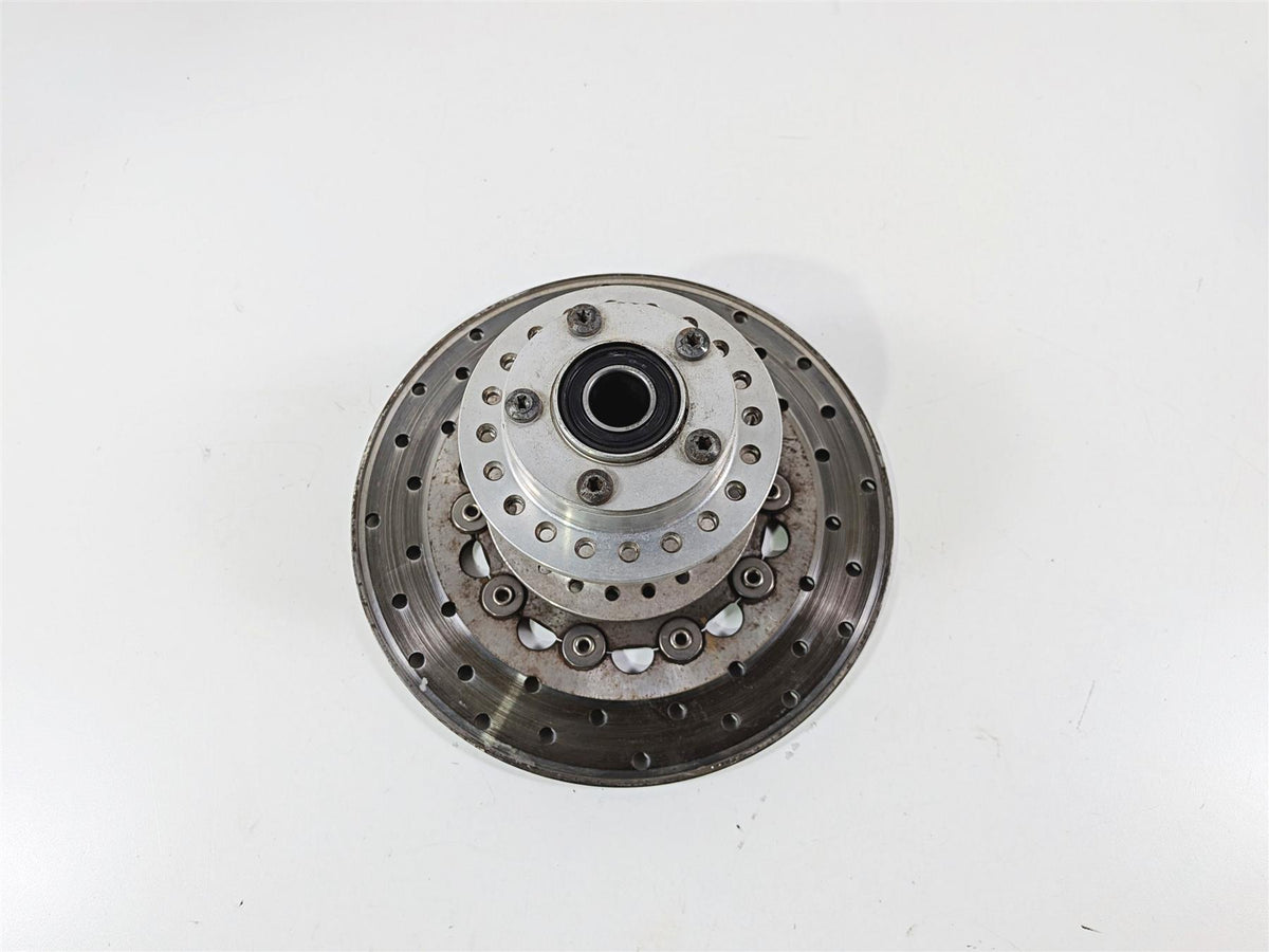 2007 Harley Dyna FXDB Street Bob Front Wheel Hub Spoke 19" + Rotor 43877-06 {{ shop.shopifyCountryName }} - Mototech271