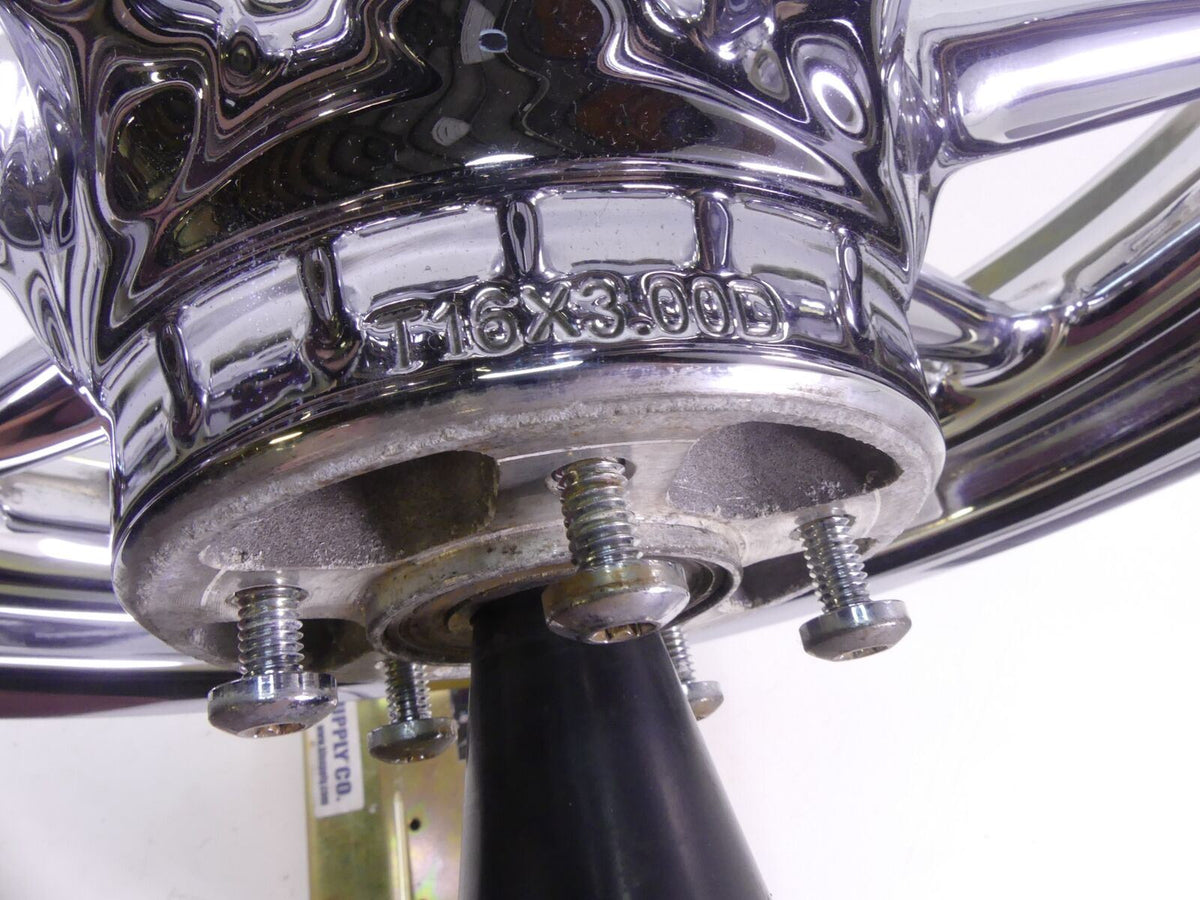 2009 Harley Touring FLHRC Road King Front 9 Spoke Chrome Rim Wheel 16x3 40960-09 {{ shop.shopifyCountryName }} - Mototech271