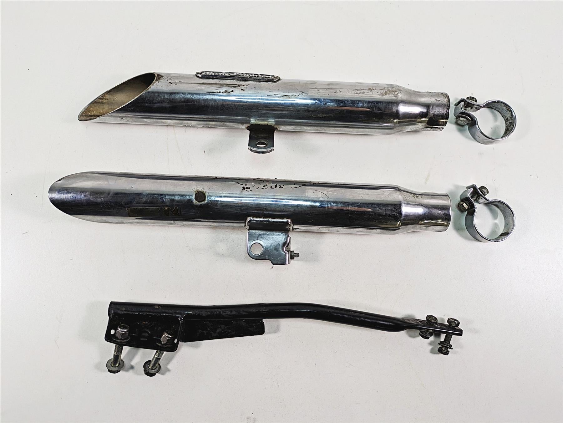 1986 Harley Sportster XLH 883 Oem Slip On Slash Cut Muffler Silencer Set {{ shop.shopifyCountryName }} - Mototech271