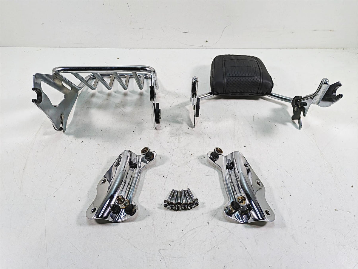 2011 Harley Touring FLHR Road King Passenger Backrest Luggage Rack Quick Release Set {{ shop.shopifyCountryName }} - Mototech271
