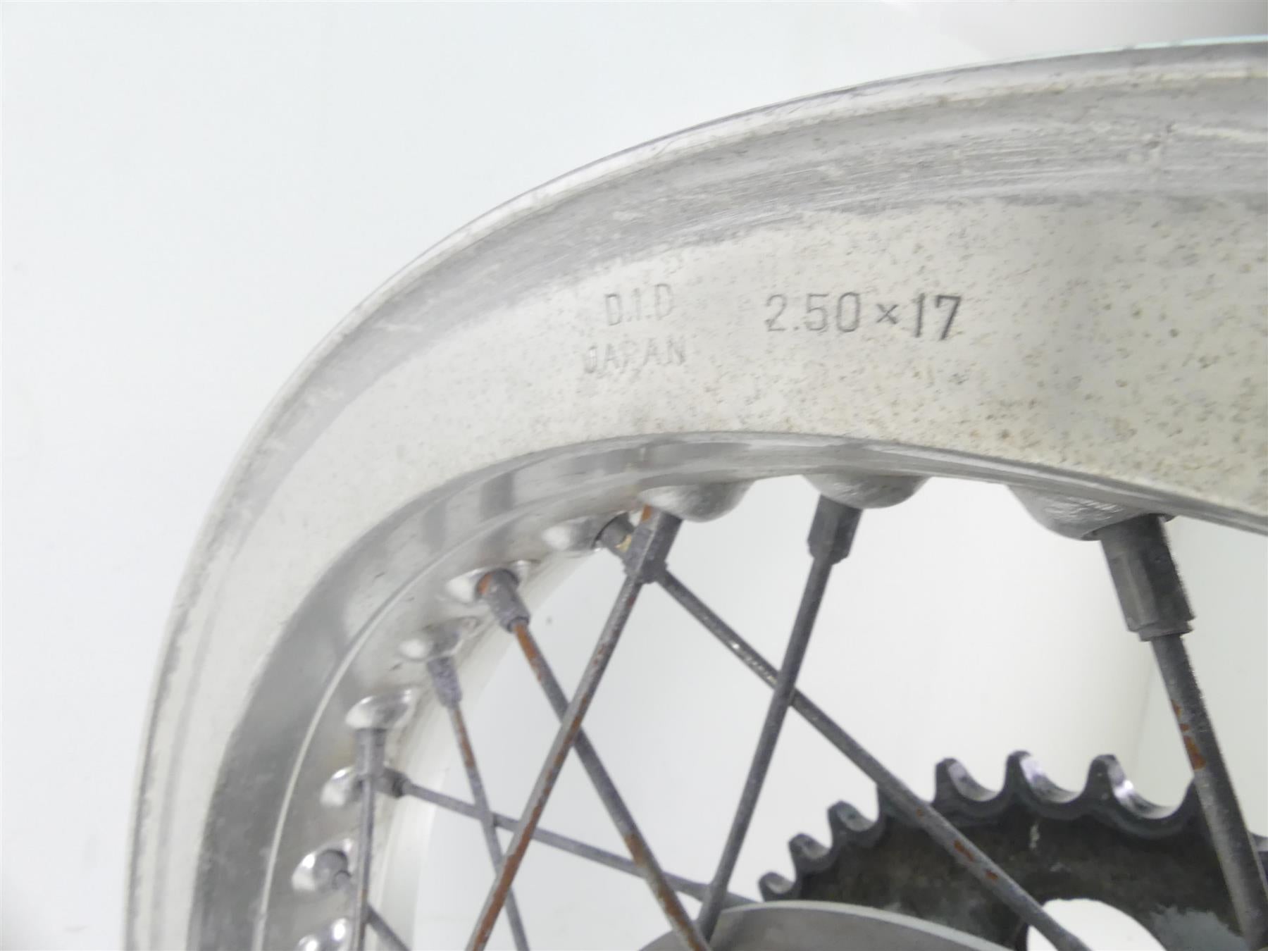 1977 Honda CB750 A Four Hondamatic Rear 2.5x17 Wheel Rim -Read 42701-371-003 {{ shop.shopifyCountryName }} - Mototech271