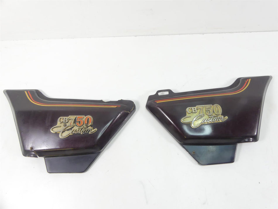 1980 Honda CB750C Custom Left Right Side Cover Emblem Set 83610-425-730ZA {{ shop.shopifyCountryName }} - Mototech271