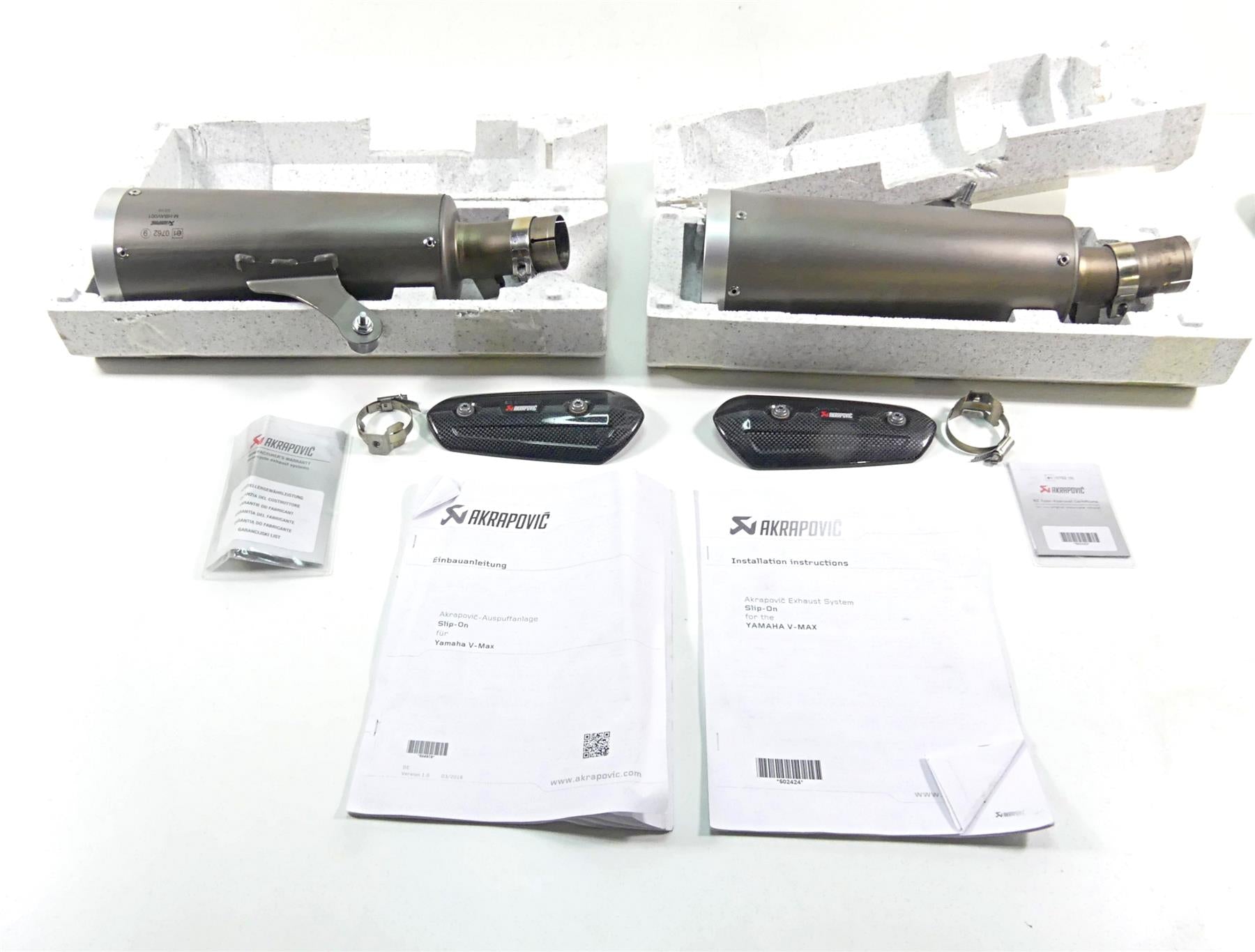 2012 Yamaha VMX17 VMAX 1700 Akrapovic Titanium Slip On Exhaust S-Y17SO1-HBAV {{ shop.shopifyCountryName }} - Mototech271