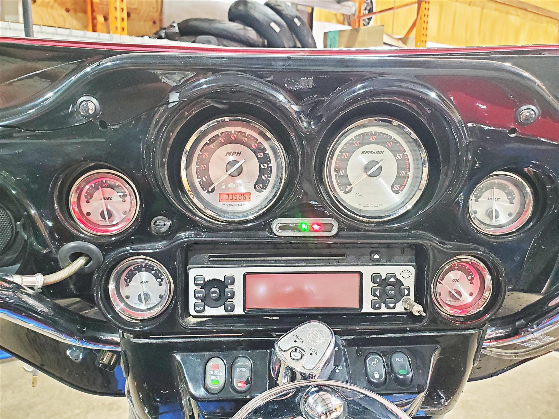 2007 Harley Touring FLHTCU SE CVO E-Glide Speedo Tacho Gauge Set 35K 67516-04B {{ shop.shopifyCountryName }} - Mototech271