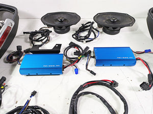 2014 -UP Harley Touring Hogtunes Rear Speaker Amp & Saddle Bag Lid Set REV225 692-XL