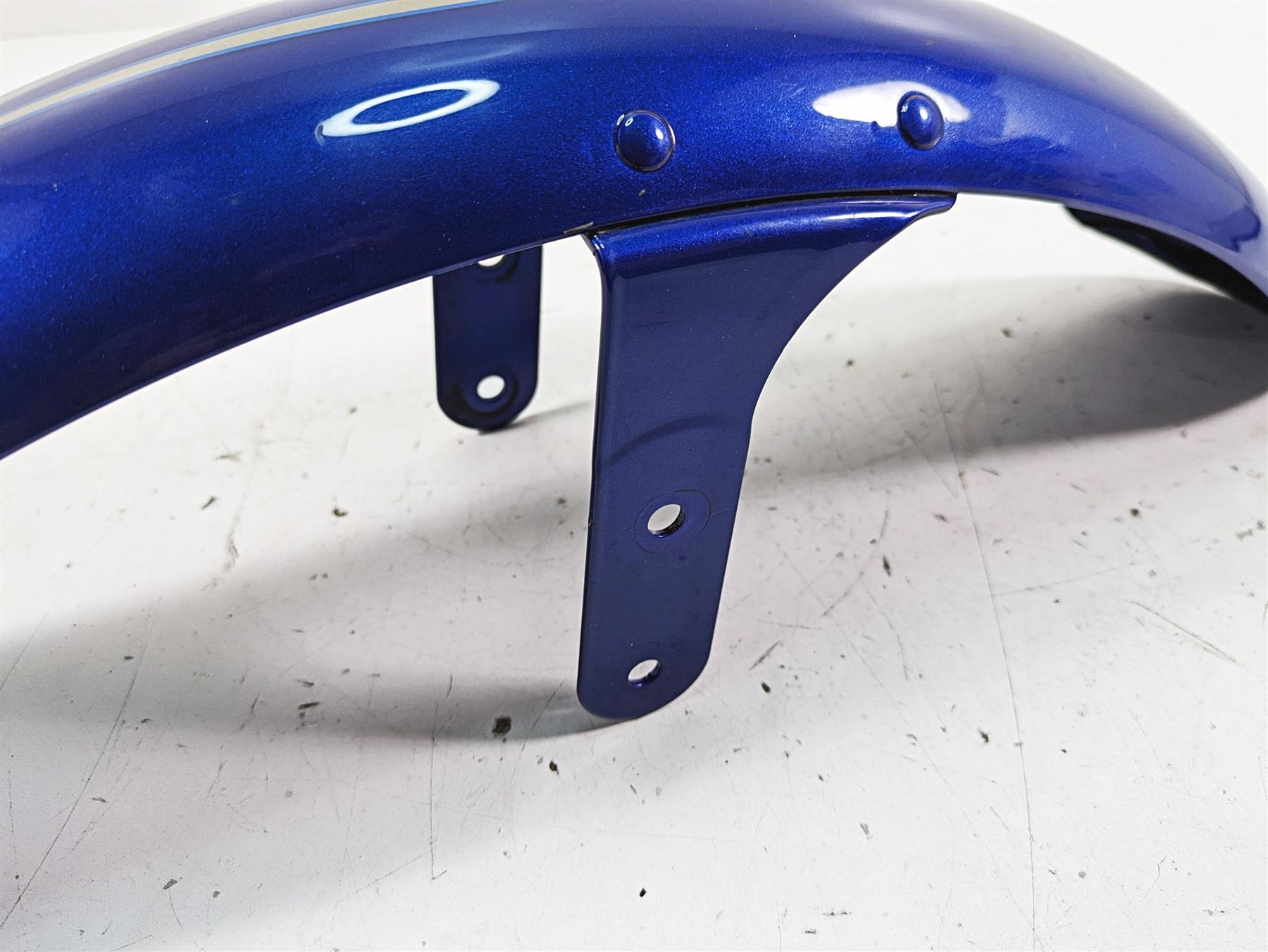 2009 Harley FXCWC Softail Rocker C Front Fender Flame Blue Pearl Deluxe 60158-08 {{ shop.shopifyCountryName }} - Mototech271