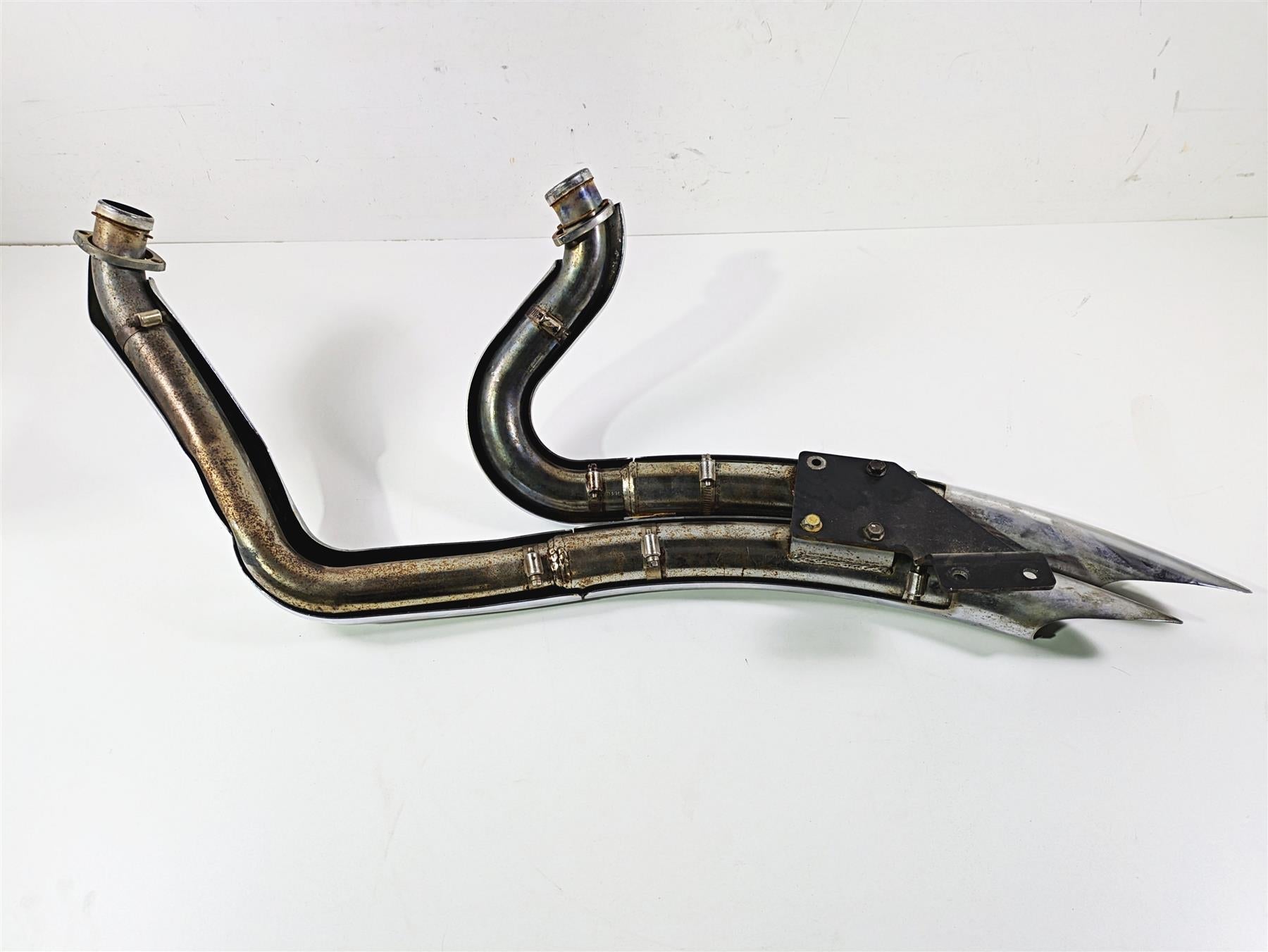 2004 Big Dog Chopper Vance Hines Radius Full Exhaust System BENT {{ shop.shopifyCountryName }} - Mototech271