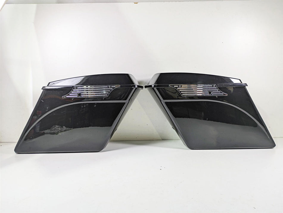 1998 Harley Touring FLHRCI Road King Stretched Saddle Bag Chrome Latches Set {{ shop.shopifyCountryName }} - Mototech271