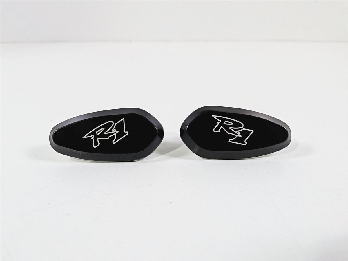 2008 Yamaha YZF R1 RN19 Aftermarket Black Mirror Delete Caps {{ shop.shopifyCountryName }} - Mototech271